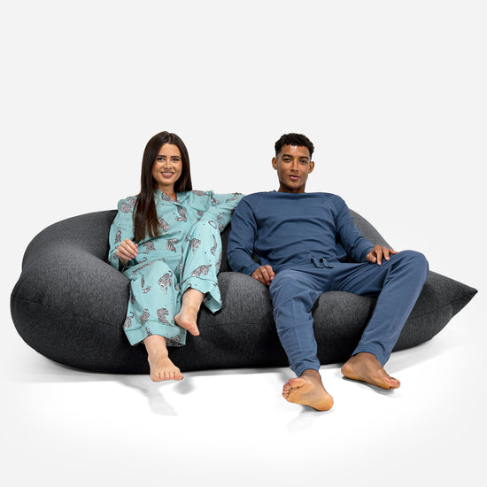 Venti XXL Kæmpe Sækkestol - Strækbar Bomuld Grafit 05