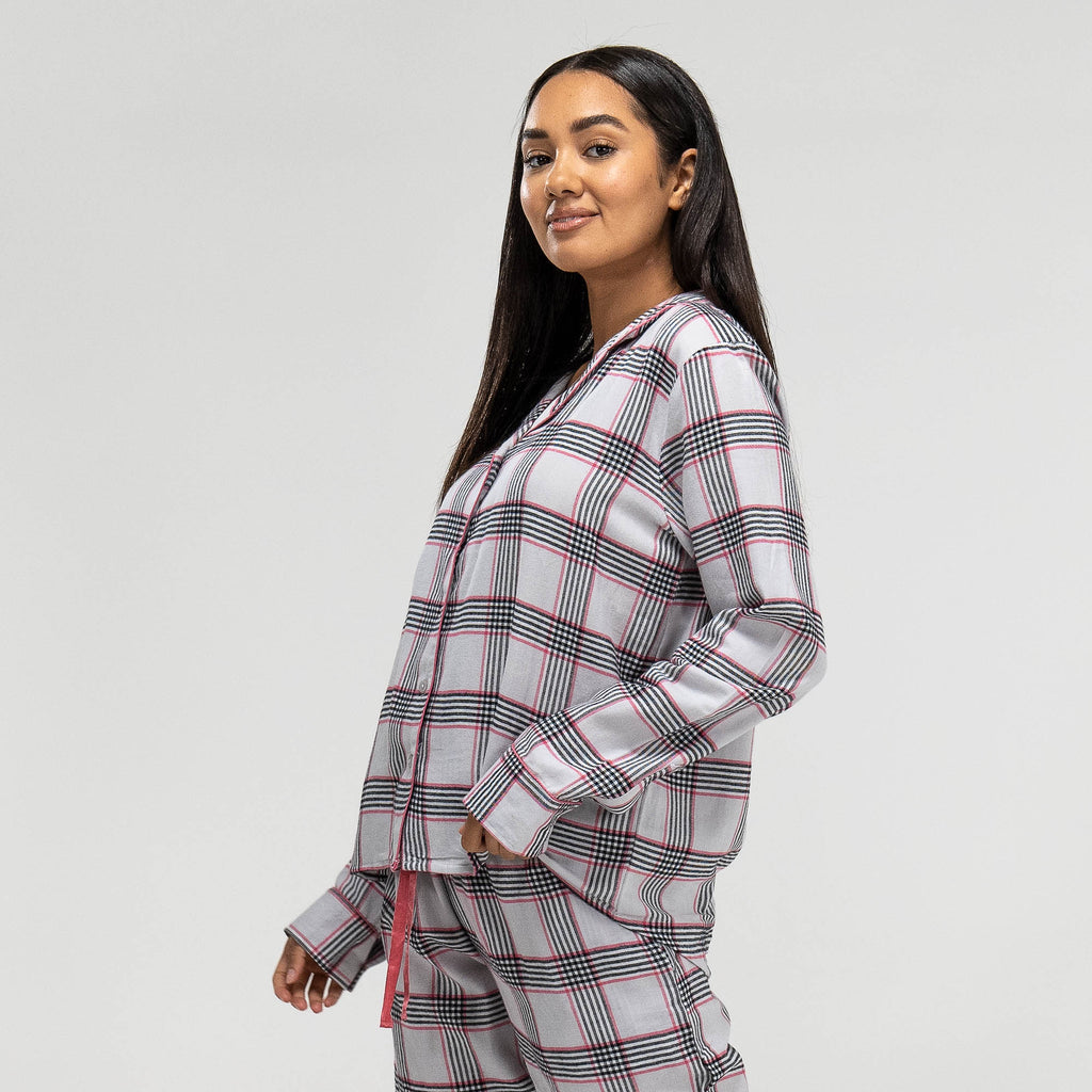 Pyjamas til Damer - Skakternet Lyserød 03