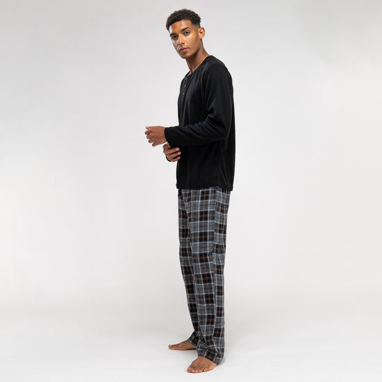 Pyjamas til Herrer - Skakternet Sort 04