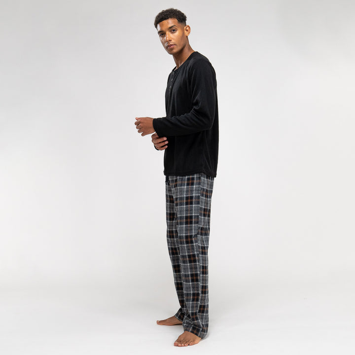 Pyjamas til Herrer - Skakternet Sort 04