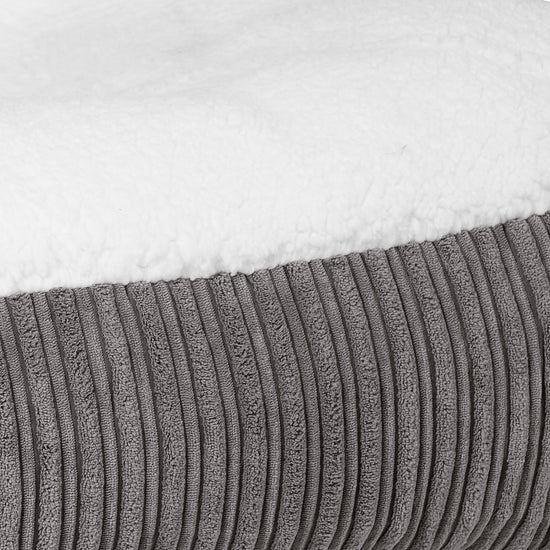 Sloucher Hundeseng XL - Sherpa & Jernbanefløjl Grafit Grå 03