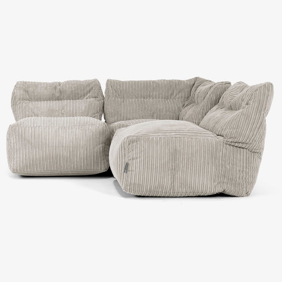 3-personers Modulsofa uden Armlæn - Klassisk Jernbanefløjl Mink 02