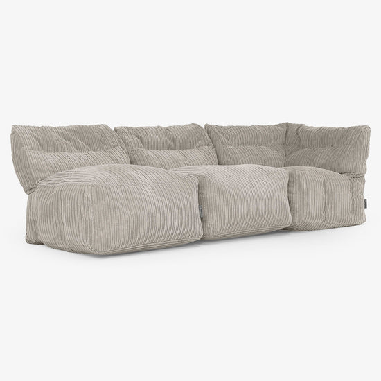 3-personers Modulsofa uden Armlæn - Klassisk Jernbanefløjl Mink 03