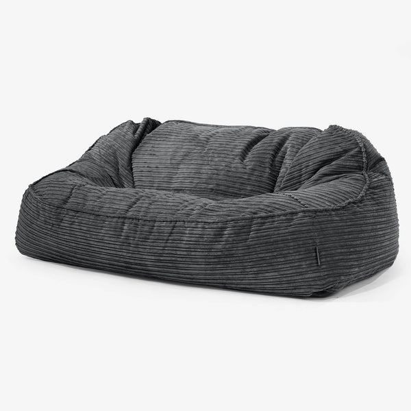Sloucher Oversized Sækkesofa - Klassisk Jernbanefløjl Sort 01