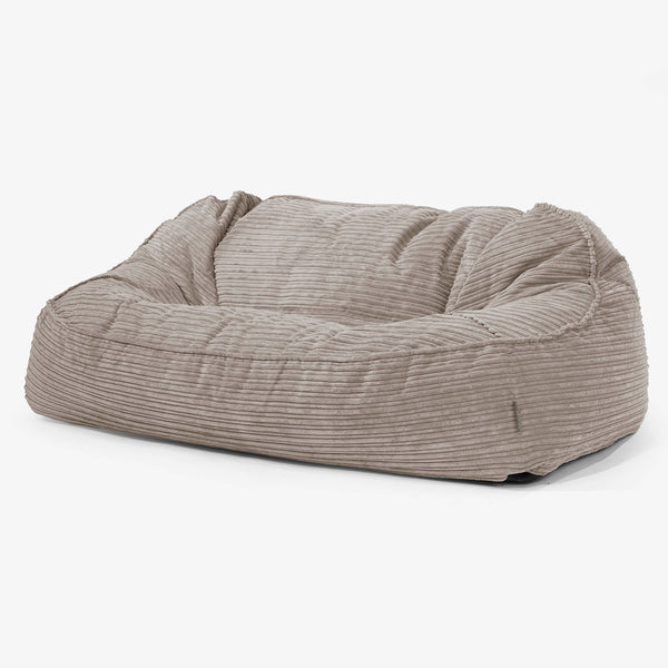 Sloucher Oversized Sækkesofa - Klassisk Jernbanefløjl Duegrå 01
