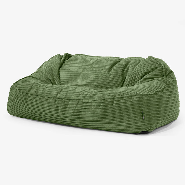 Sloucher Oversized Sækkesofa - Klassisk Jernbanefløjl Skovgrøn 01