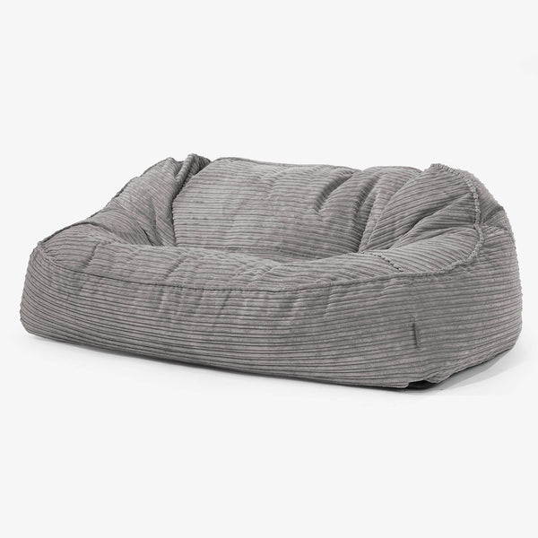 Sloucher Oversized Sækkesofa - Klassisk Jernbanefløjl Grafit Grå 01