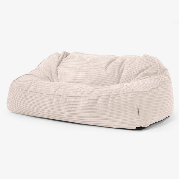Sloucher Oversized Sækkesofa - Klassisk Jernbanefløjl Elfenben 01