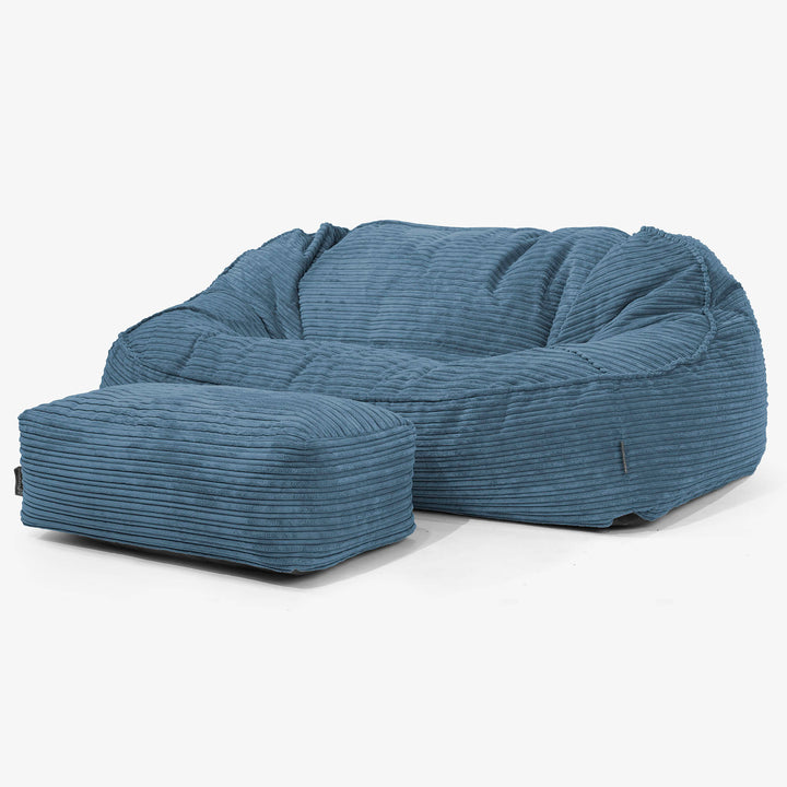 Sloucher Oversized Sækkesofa - Klassisk Jernbanefløjl Navy 02