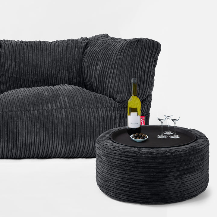 Albert Sækkestol Sofa 2 pers - Klassisk Jernbanefløjl Sort 03