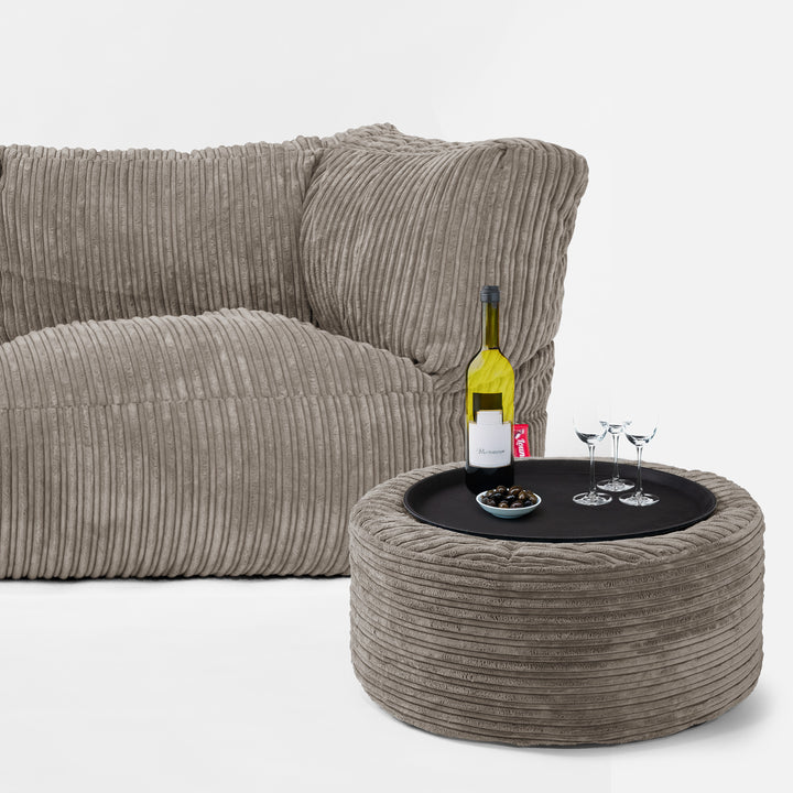 Albert Sækkestol Sofa 3 pers - Klassisk Jernbanefløjl Duegrå 03