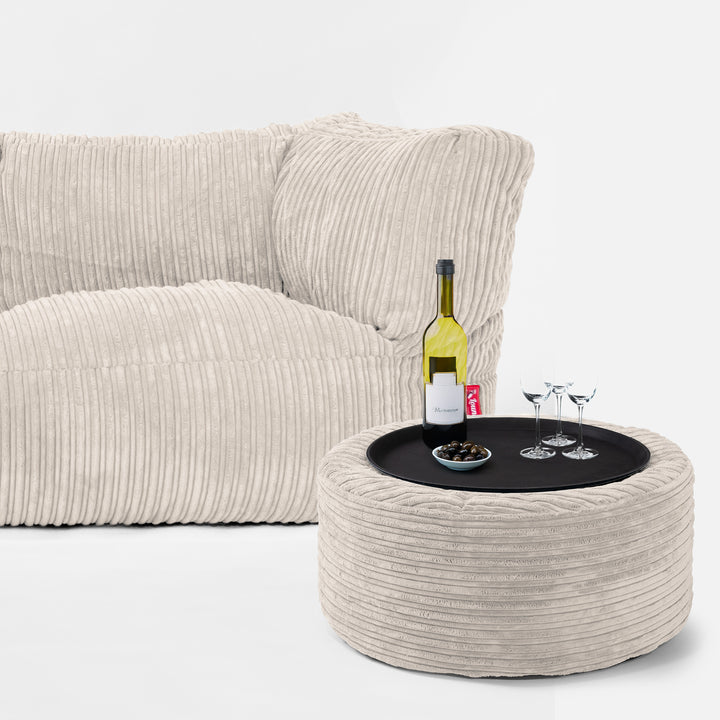 Albert Sækkestol Sofa 2 pers - Klassisk Jernbanefløjl Elfenben 03
