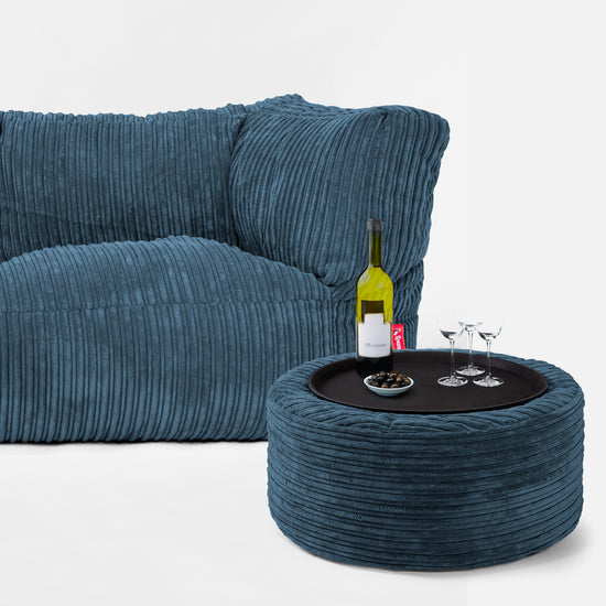 Albert Sækkestol Sofa 3 pers - Klassisk Jernbanefløjl Navy 03