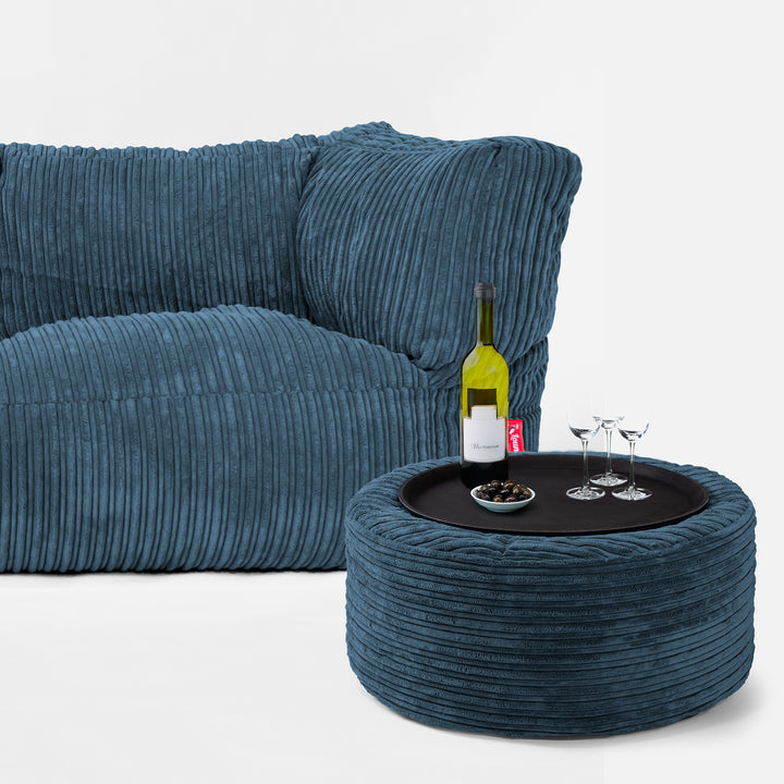 Albert Sækkestol Sofa 3 pers - Klassisk Jernbanefløjl Navy 03