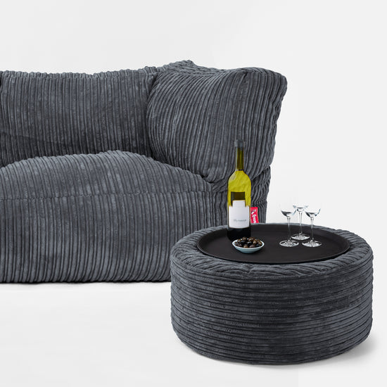 Albert Sækkestol Sofa 3 pers - Klassisk Jernbanefløjl Skifergrå 03