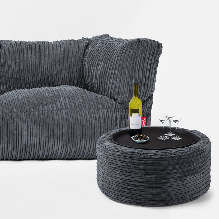 Albert Sækkestol Sofa 3 pers - Klassisk Jernbanefløjl Skifergrå 03