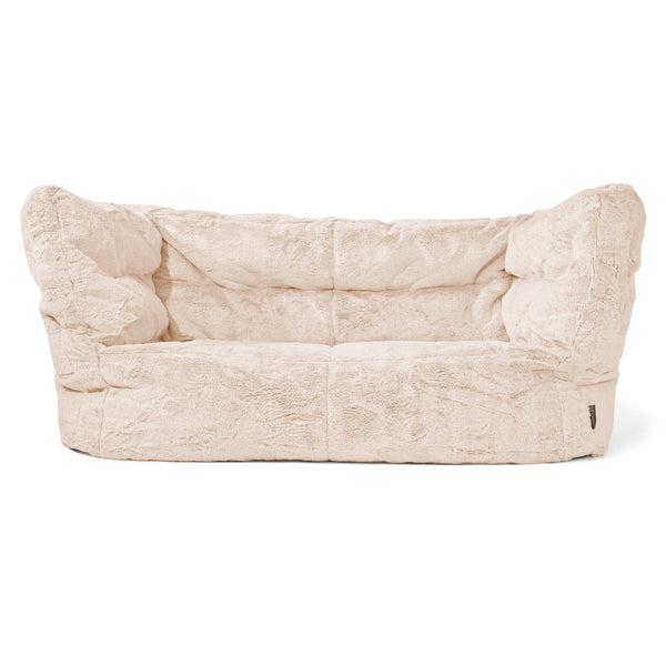 Louis Sækkestol Sofa 2 pers - Imiteret Kaninpels Hvid 01