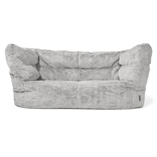 Louis Sækkestol Sofa 2 pers - Imiteret Kaninpels Lysegrå 01