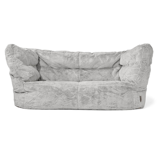 Louis Sækkestol Sofa 2 pers - Imiteret Kaninpels Lysegrå 01