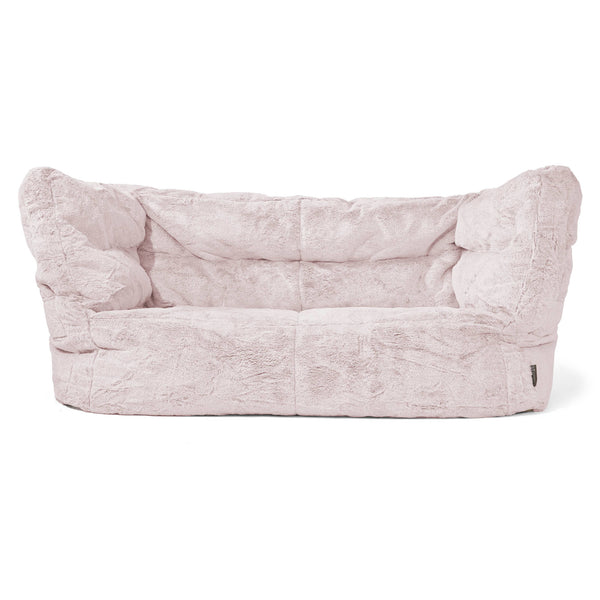 Louis Sækkestol Sofa 2 pers - Imiteret Kaninpels Støvet Lyserød 01