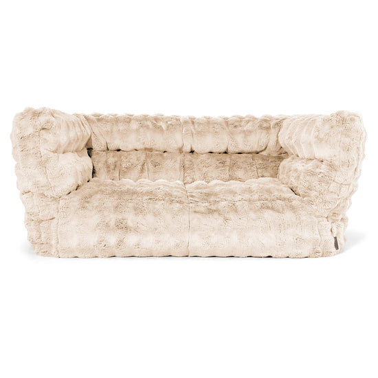Louis Sækkestol Sofa 2 pers - Imiteret Pels Bubble Cremefarvet 01