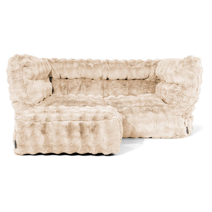 Louis Sækkestol Sofa 2 pers - Imiteret Pels Bubble Cremefarvet 02