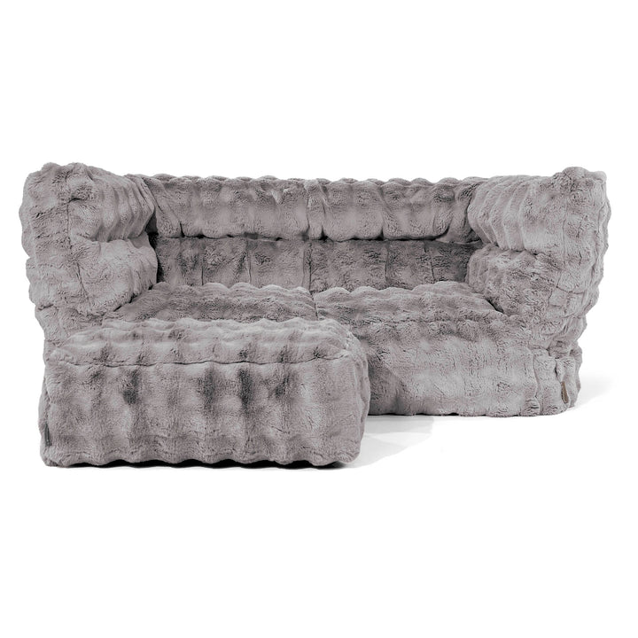 Louis Sækkestol Sofa 2 pers - Imiteret Pels Bubble Grå 02