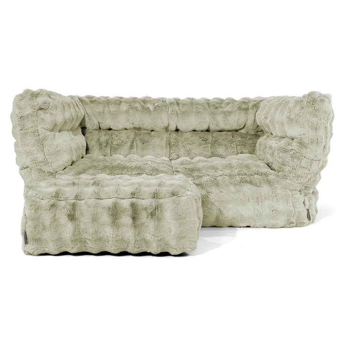 Louis Sækkestol Sofa 2 pers - Imiteret Pels Bubble Salviegrøn 02