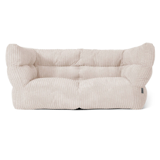 Louis Sækkestol Sofa 2 pers - Klassisk Jernbanefløjl Elfenben 01