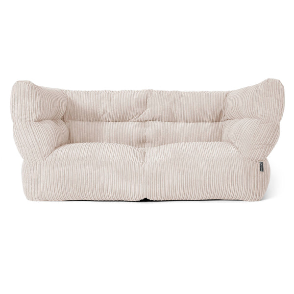 Louis Sækkestol Sofa 2 pers - Klassisk Jernbanefløjl Elfenben 01