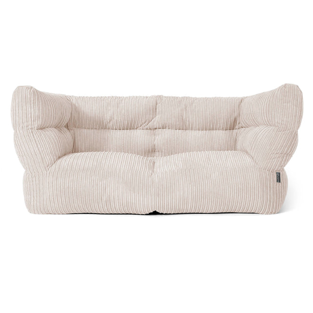 Louis Sækkestol Sofa 2 pers - Klassisk Jernbanefløjl Elfenben 01