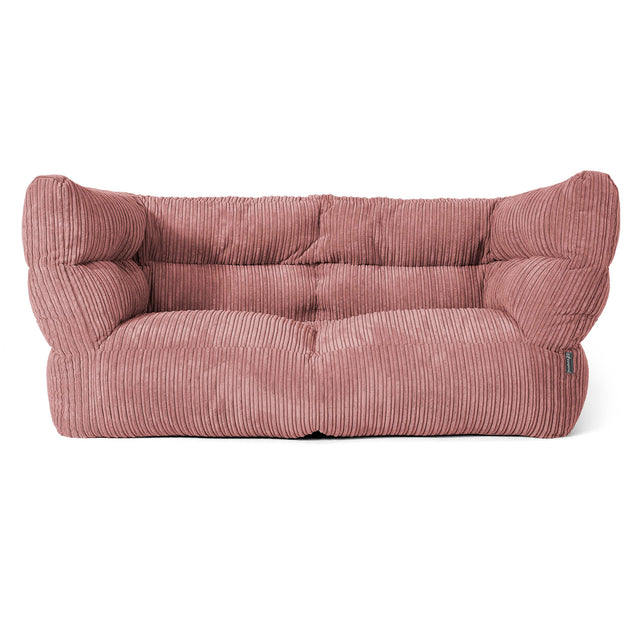 Louis Sækkestol Sofa 2 pers - Klassisk Jernbanefløjl Fersken 01