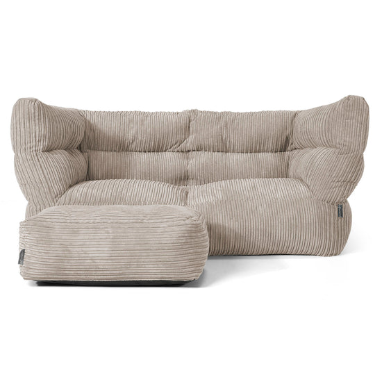Louis Sækkestol Sofa 2 pers - Klassisk Jernbanefløjl Mink 02
