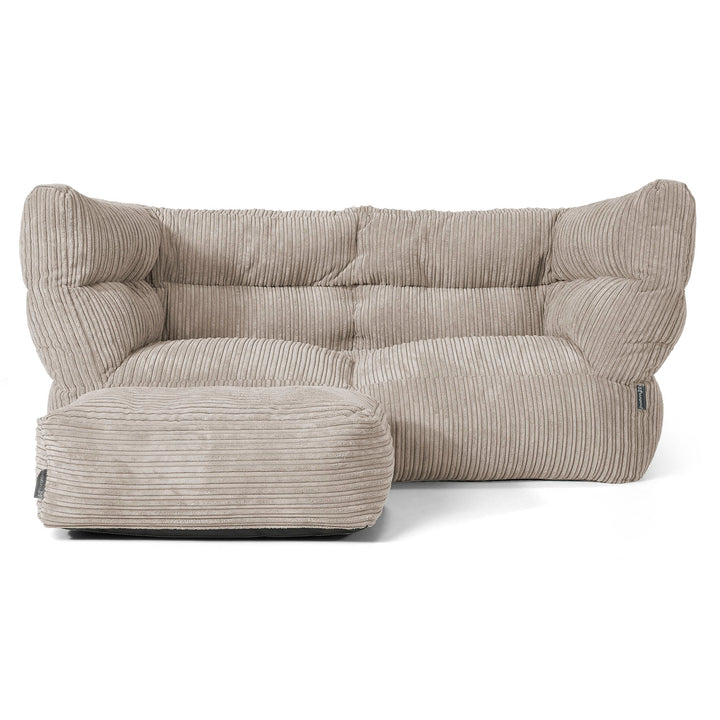 Louis Sækkestol Sofa 2 pers - Klassisk Jernbanefløjl Mink 02