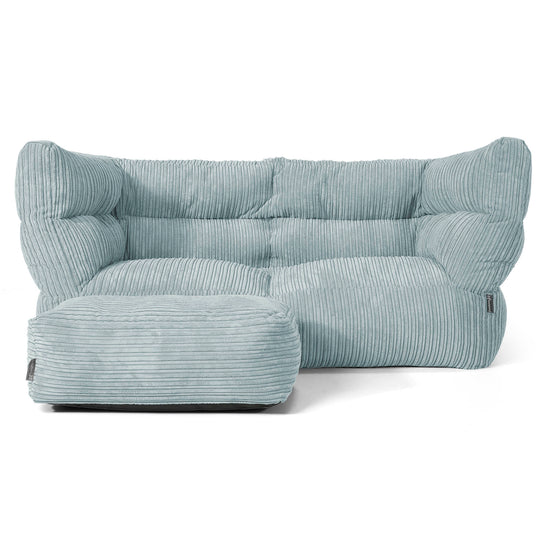 Louis Sækkestol Sofa 2 pers - Klassisk Jernbanefløjl Mintgrøn 02