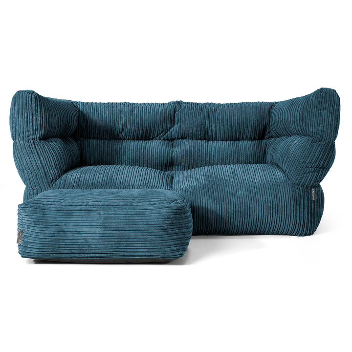 Louis Sækkestol Sofa 2 pers - Klassisk Jernbanefløjl Navy 02