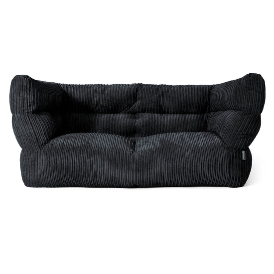 Louis Sækkestol Sofa 2 pers - Klassisk Jernbanefløjl Sort 01