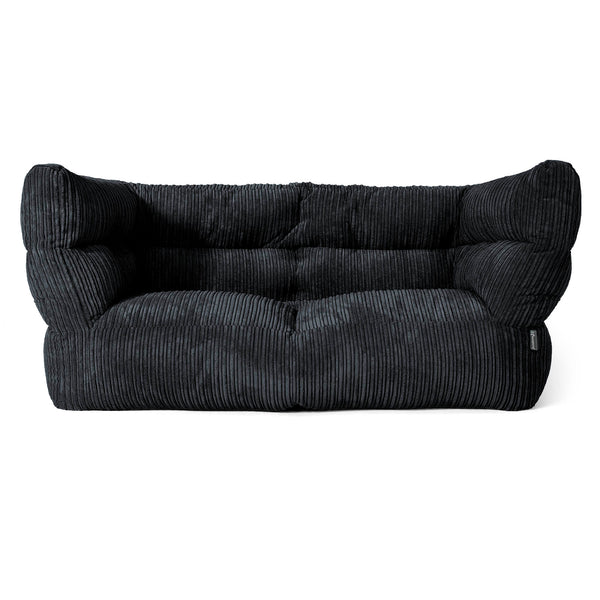 Louis Sækkestol Sofa 2 pers - Klassisk Jernbanefløjl Sort 01