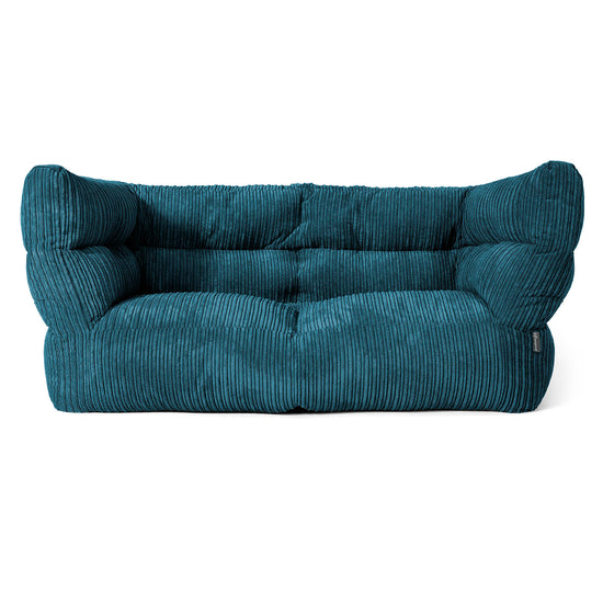 Louis Sækkestol Sofa 2 pers - Klassisk Jernbanefløjl Turkis 01