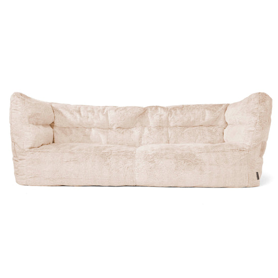 Louis Sækkestol Sofa 3 pers - Imiteret Kaninpels Hvid 01