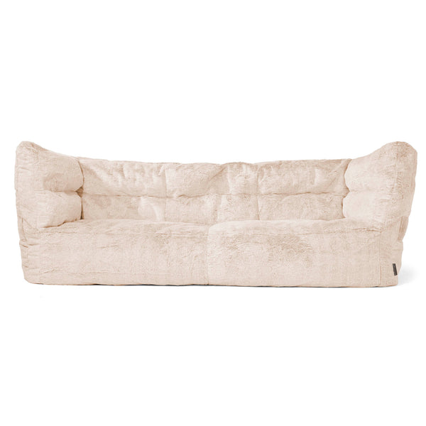 Louis Sækkestol Sofa 3 pers - Imiteret Kaninpels Hvid 01