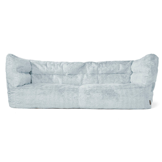 Louis Sækkestol Sofa 3 pers - Imiteret Kaninpels Støvet Blå 01