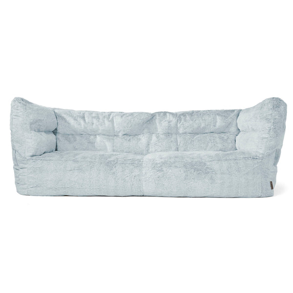 Louis Sækkestol Sofa 3 pers - Imiteret Kaninpels Støvet Blå 01