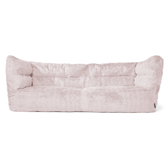 Louis Sækkestol Sofa 3 pers - Imiteret Kaninpels Støvet Lyserød 01