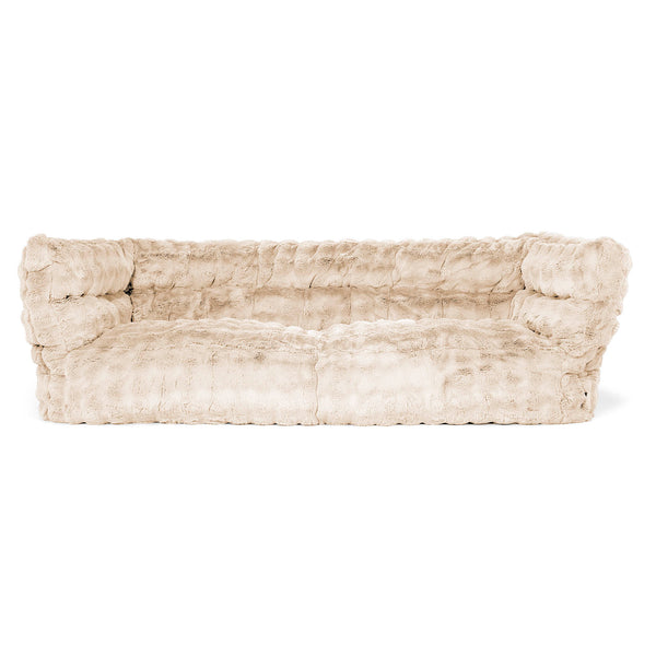 Louis Sækkestol Sofa 3 pers - Imiteret Pels Bubble Cremefarvet 01