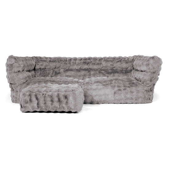 Louis Sækkestol Sofa 3 pers - Imiteret Pels Bubble Grå 02