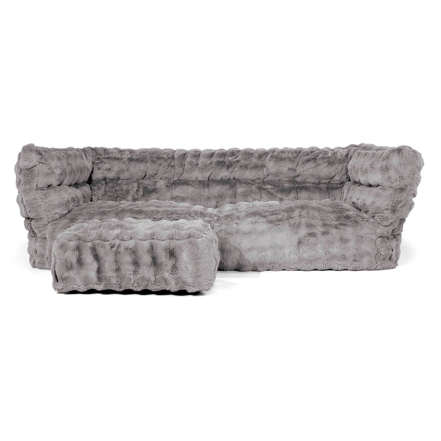 Louis Sækkestol Sofa 3 pers - Imiteret Pels Bubble Grå 02