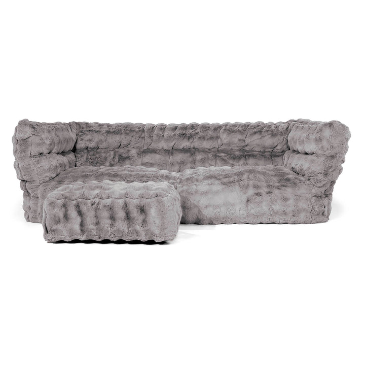 Louis Sækkestol Sofa 3 pers - Imiteret Pels Bubble Grå 02