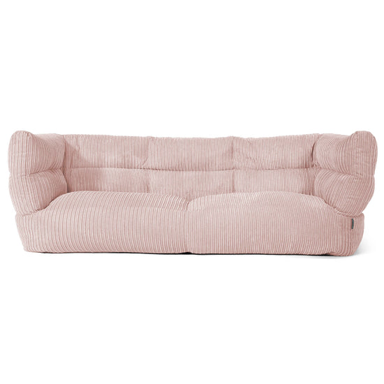 Louis Sækkestol Sofa 3 pers - Klassisk Jernbanefløjl Blush Lyserød 01
