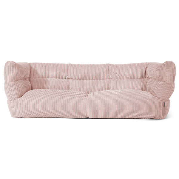 Louis Sækkestol Sofa 3 pers - Klassisk Jernbanefløjl Blush Lyserød 01